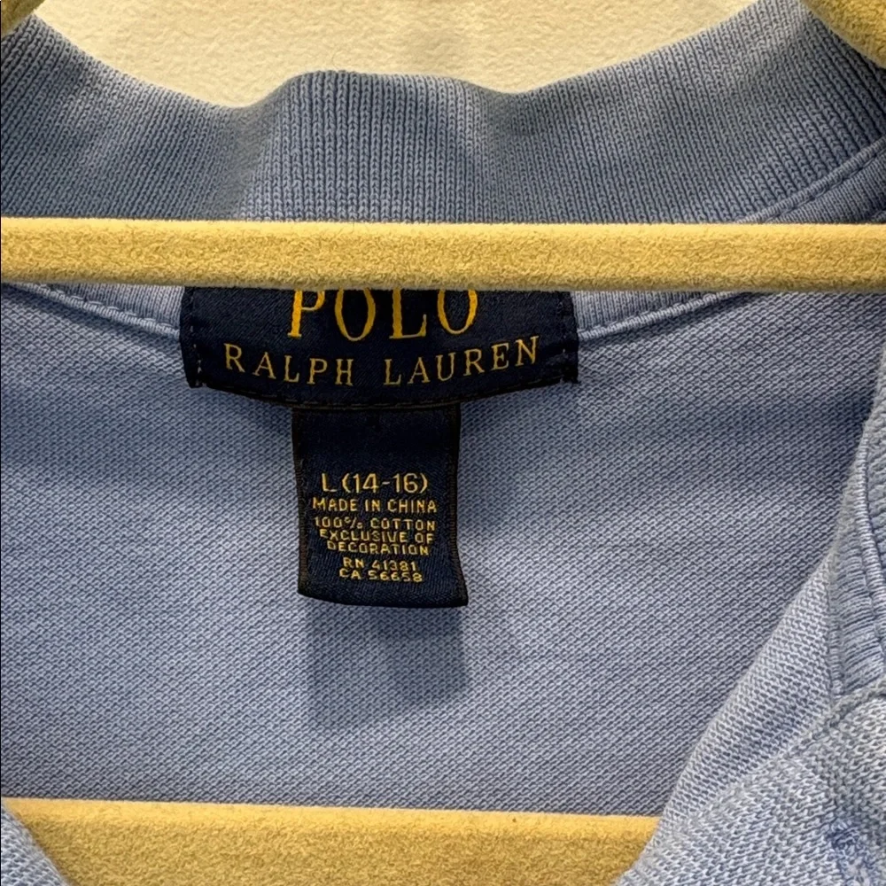 Ralph Lauren Kid’s Polo Shirt in Periwinkle Blue with Red Pony Size L (14-16)‎